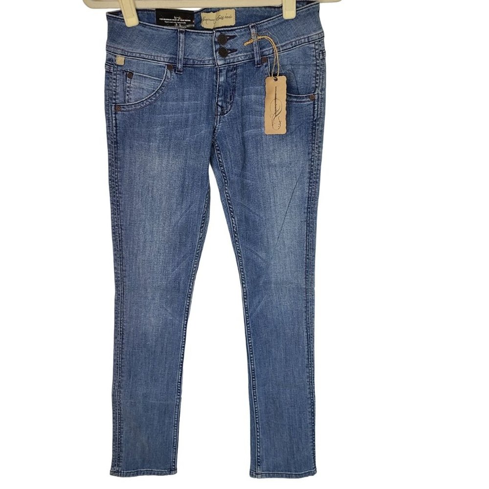 Vault Denim Womens 25 Blue Medium Wash Denim Emerson Edwards Skinny Jeans NWT